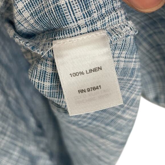 J.Jill Pure Jill Blue Agate Linen Wrap Tunic Top Sz XL Lagenlook Coastal Casual - Picture 9 of 10